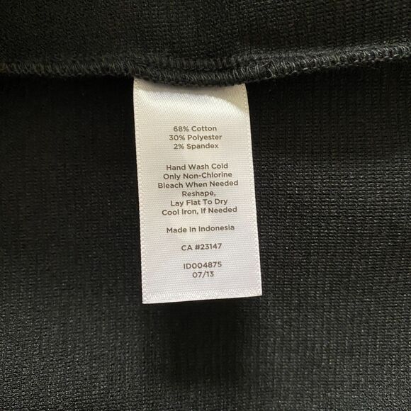 Talbots Black Short Sleeve LBD Stretchy Career Mini Dress Beaded Neckline 8P - Picture 5 of 10